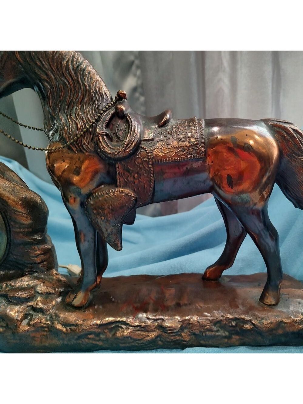 Antique New Haven Mantel Clock – Western Horse Design - Picture 6 of 9